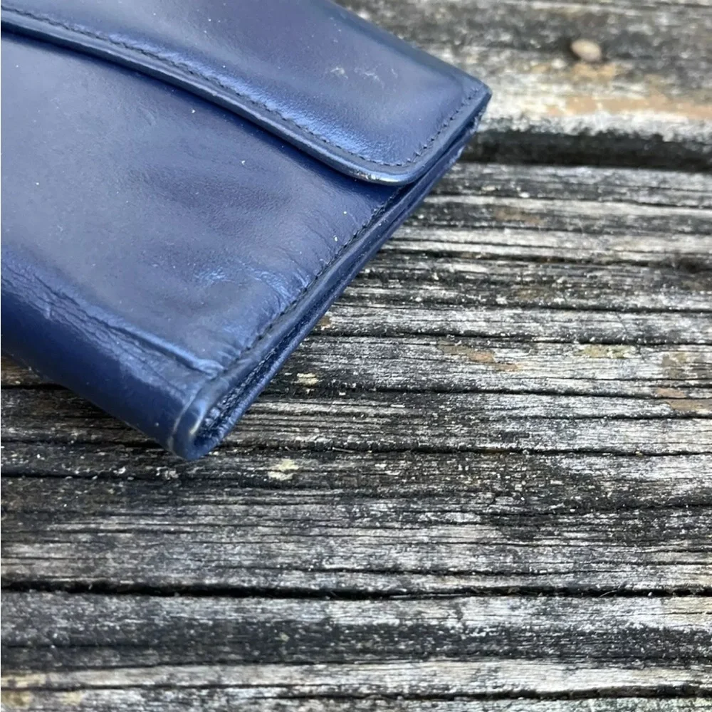 Lady Buxton Leather Wallet Navy Coin Purse Credit Card Holder Vintage 70s 80s